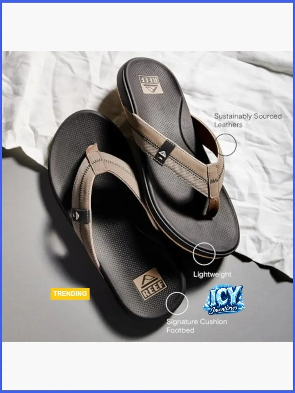 Men's Flip Flop Sandals with Ultra Soft Cushion Footbed, Ethylene Vinyl Acetate